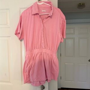 Good American Bubblegum Pink Polo Romper